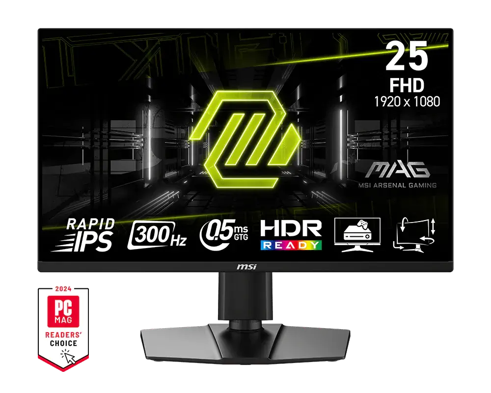 MSI MAG 255PXF 24.5'' 0.5 ms Full HD Pivot IPS 300 Hz Oyuncu Monitörü