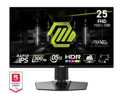 MSI MAG 255PXF 24.5'' 0.5 ms Full HD Pivot IPS 300 Hz Oyuncu Monitörü