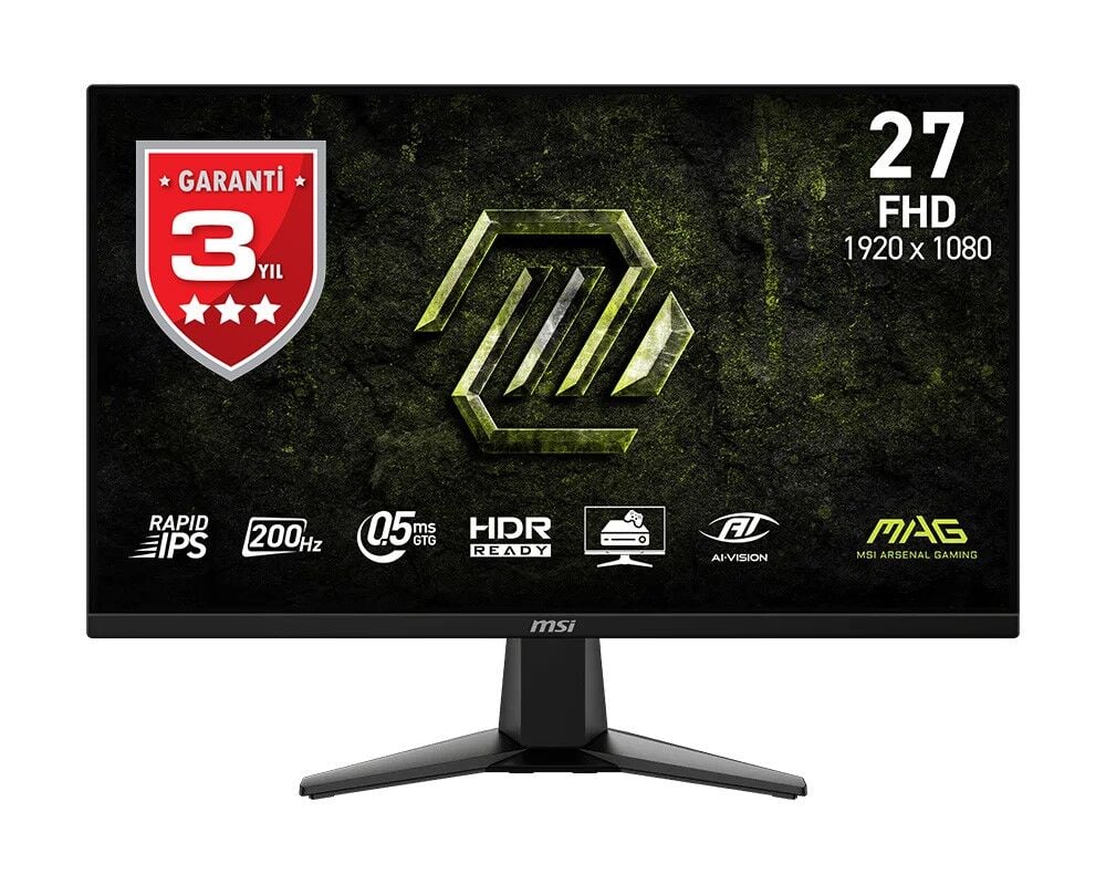 MSI 27'' MAG 275F E20 1920x1080 (FHD) 16:9 FLAT RAPID IPS 200HZ 0.5MS (Min.) ADAPTIVE-SYNC GAMING MONITOR