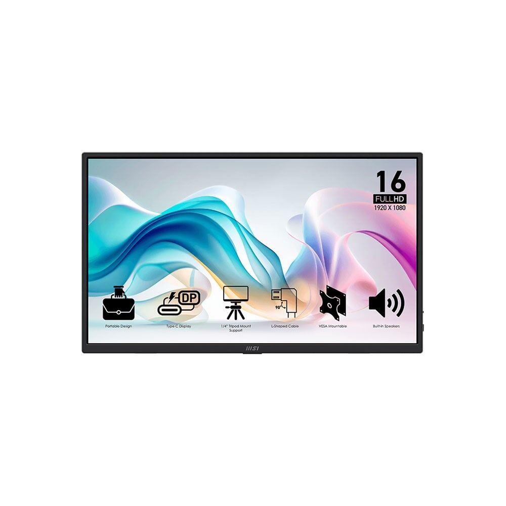 MSI PRO MP165 E6 15.6'' IPS 60HZ 4MS 1920x1080 (FHD) Taşınabilir Monitör