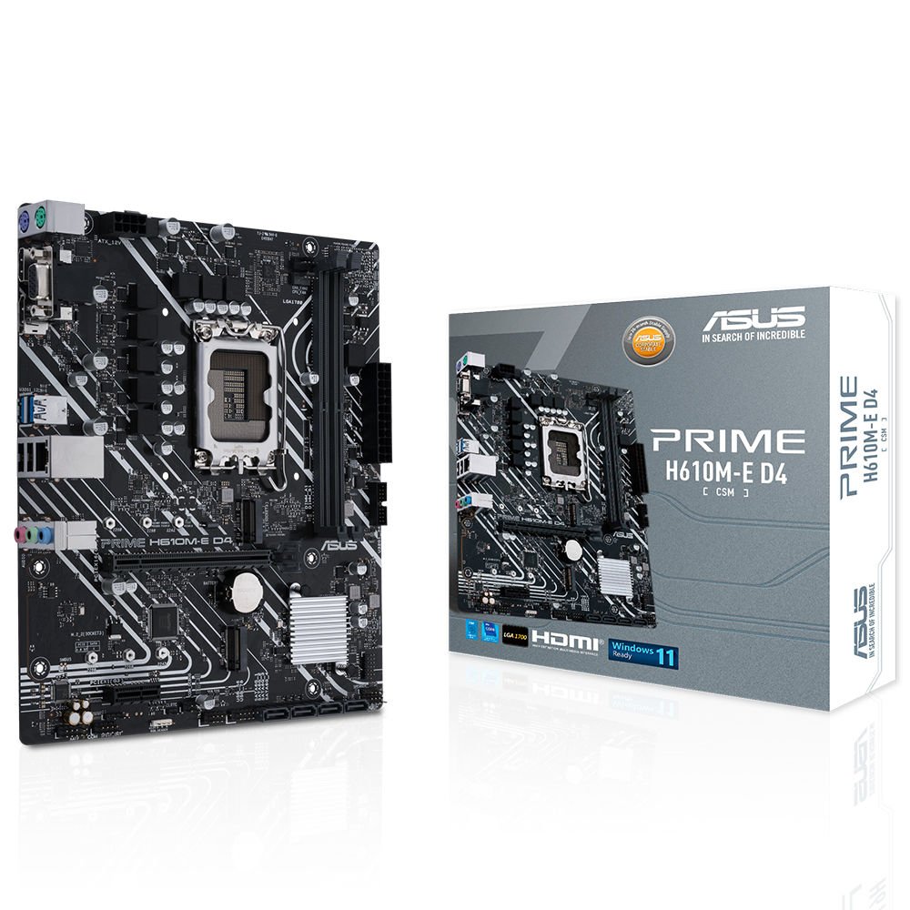Asus Prime H610M-E D4-CSM Intel H610 LGA1700 3200MHz DDR4 M2 HDMI Usb 3.2 VGA mATX Anakart