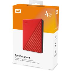 WD My Passport 4TB 2.5 inc USB 3.2 Kırmızı Taşınabilir Disk WDBPKJ0040BRD-WESN
