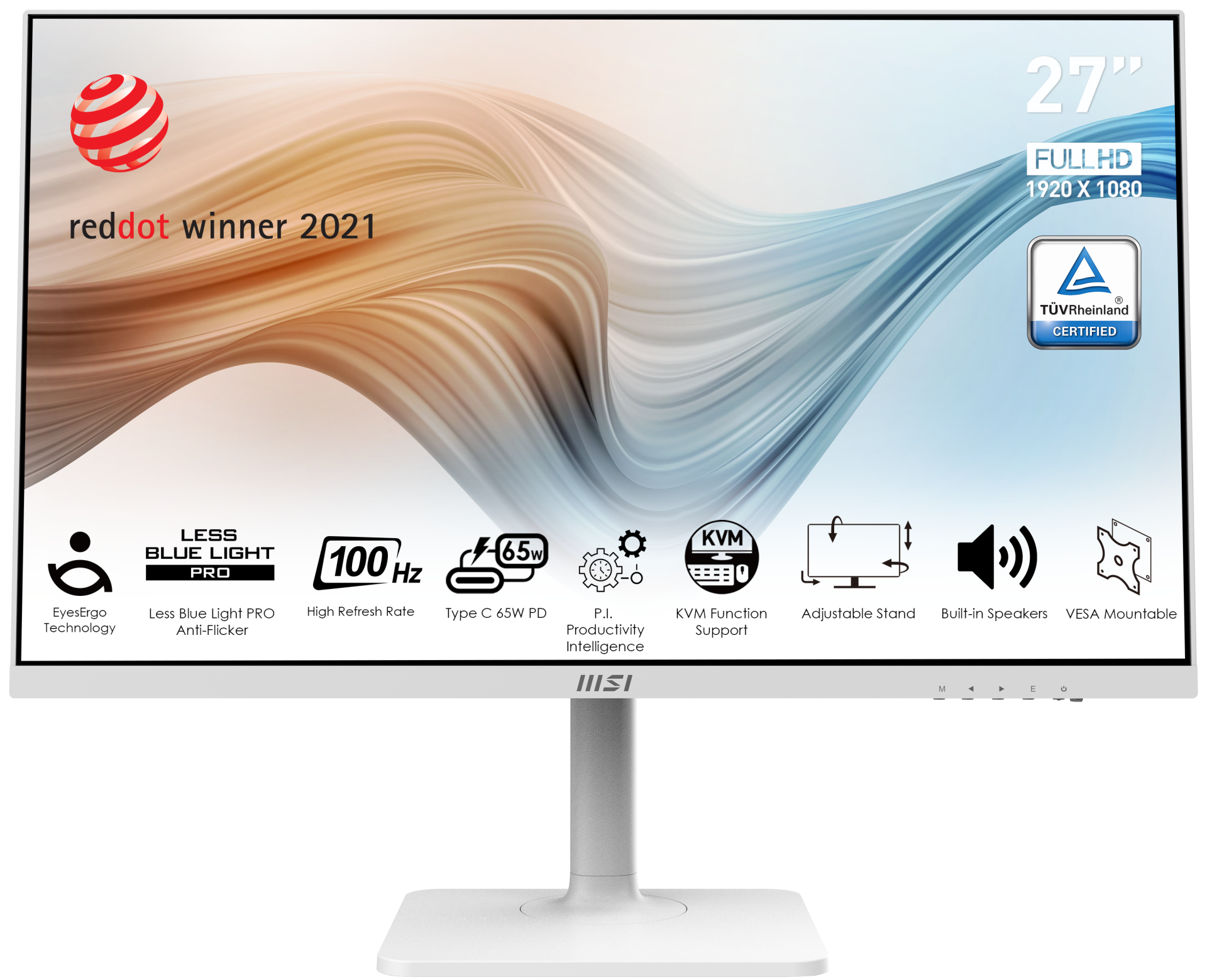 MSI MODERN MD272XPW 27'' FHD FLAT IPS 100HZ ANTI-GLARE BEYAZ MONITOR