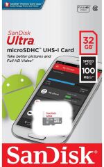 SanDisk Ultra 32GB 100MB/s microSDHC UHS-I Hafıza Kartı SDSQUNR-032G-GN3MN
