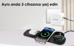 Honeywell Zest MagSafe 3 in 1 Kablosuz Şarj Cihazı HC000055