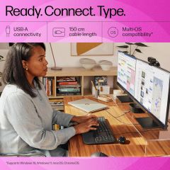 HP 480 Comfort Kablolu USB-A Klavye Siyah 8T6M1AA