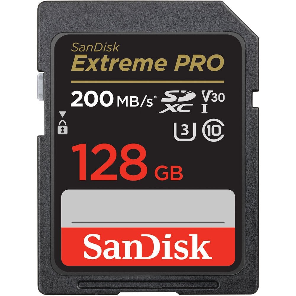 SanDisk Extreme Pro 128GB 200/90MB/s SDXC V30 UHS-I U3 Hafıza Kartı SDSDXXD-128G-GN4IN