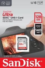 SanDisk Ultra 128GB 140MB/s SDHC/SDXC Class 10 UHS-I Hafıza Kartı SDSDUNB-128G-GN6IN