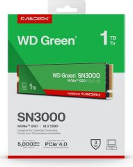 WD Green SN3000 1TB WDS100T4G0E 5000/4200MB/s PCIe Gen4x4 M.2 2280 NVMe SSD