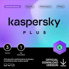 Kaspersky Plus Antivirüs Yazılımı Elektronik Lisans 3 Kullanıcı, 1 Yıl Sınırsız VPN Dahil (Resmi Distribütör Garantili)