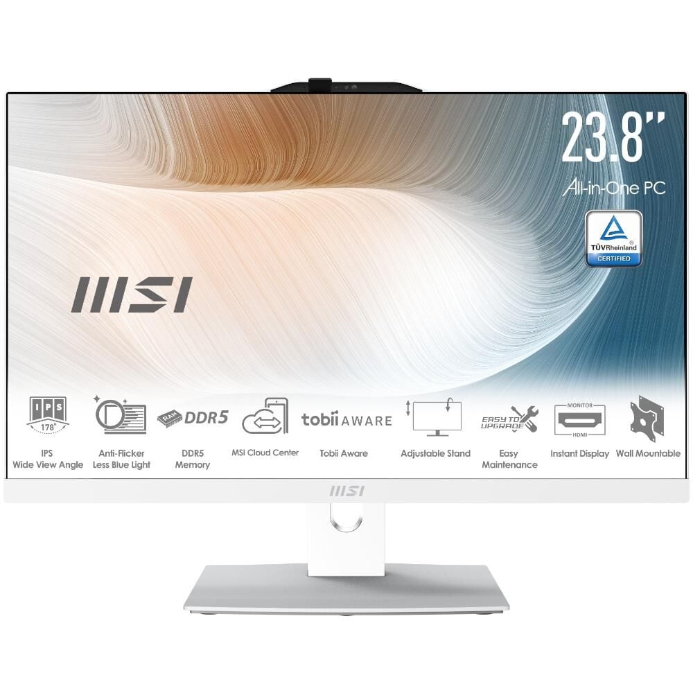 MSI MODERN AM242P 1M-2288NEU 23.8 FHD CORE 7 150U 16GB DDR5 512GB SSD FDOS BEYAZ AIO PC