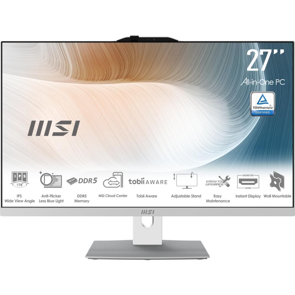 MSI MODERN AM272P 1M-1095XEU 27 FHD CORE 7 150U 16GB DDR5 1TB SSD FDOS BEYAZ AIO PC