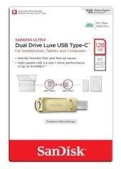 SanDisk Ultra Dual Drive Luxe 128GB Type-C USB 3.2 Flash Bellek Gold SDDDC4-128G-G46GD