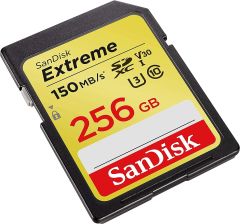 SanDisk Extreme 256GB 150MB/s SDXC V30 UHS-I U3 Hafıza Kartı SDSDXV5-256G-GNCIN