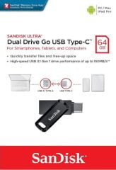 SanDisk Ultra Dual Drive Go 64GB SDDDC3-064G-G46 USB & Type-C Flash Bellek Siyah