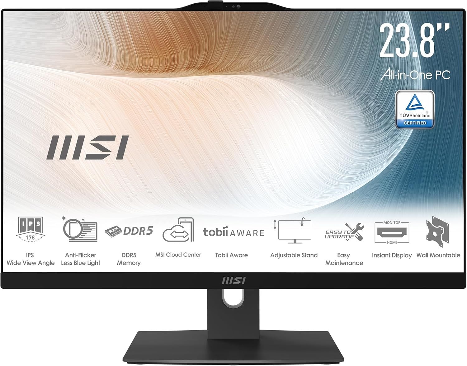 MSI MODERN AM242P 12M-1694TR I5-1235U 8GB RAM 512GB SSD 23.8 FHD W11H SIYAH AIO PC