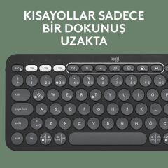 Logitech Pebble 2 Sessiz Kablosuz Türkçe Q Klavye ve Mouse Seti - Grafit 920-012245