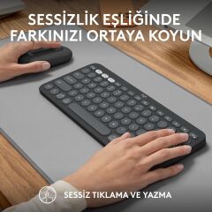 Logitech Pebble 2 Sessiz Kablosuz Türkçe Q Klavye ve Mouse Seti - Grafit 920-012245
