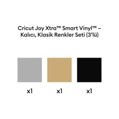 Cricut 2011365 Joy Xtra Smart Vinil Kalici 24x30cm 3 Sayfa Klasik Siyah Altin Gumus