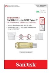 SanDisk Ultra Dual Drive Luxe 512GB Type-C USB 3.2 Flash Bellek Gold SDDDC4-512G-G46GD