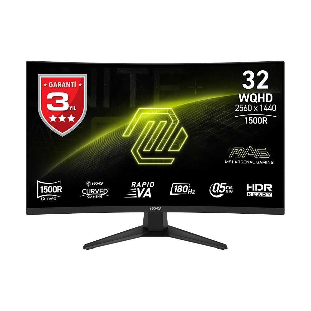 MSI MAG 321CQF E18 31.5'' WQHD CURVE RAPID VA 180HZ 0.5MS FREESYNC GAMING MONITOR