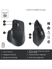 Logitech MX MASTER 3S Kablosuz Performans Mouse - 910-006559