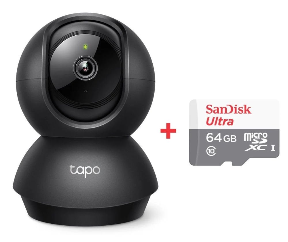 TP-Link Tapo C211 2K 3MP Yatay ve Dikey Ev Güvenliği Wi-Fi Kamerası + 64GB SanDisk Ultra Bellek