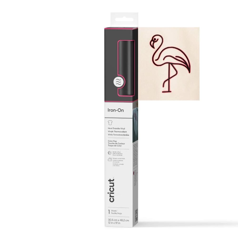 Cricut 2011783 Color Pop Iron On 30.5cmx48.3cm Siyah/Pembe
