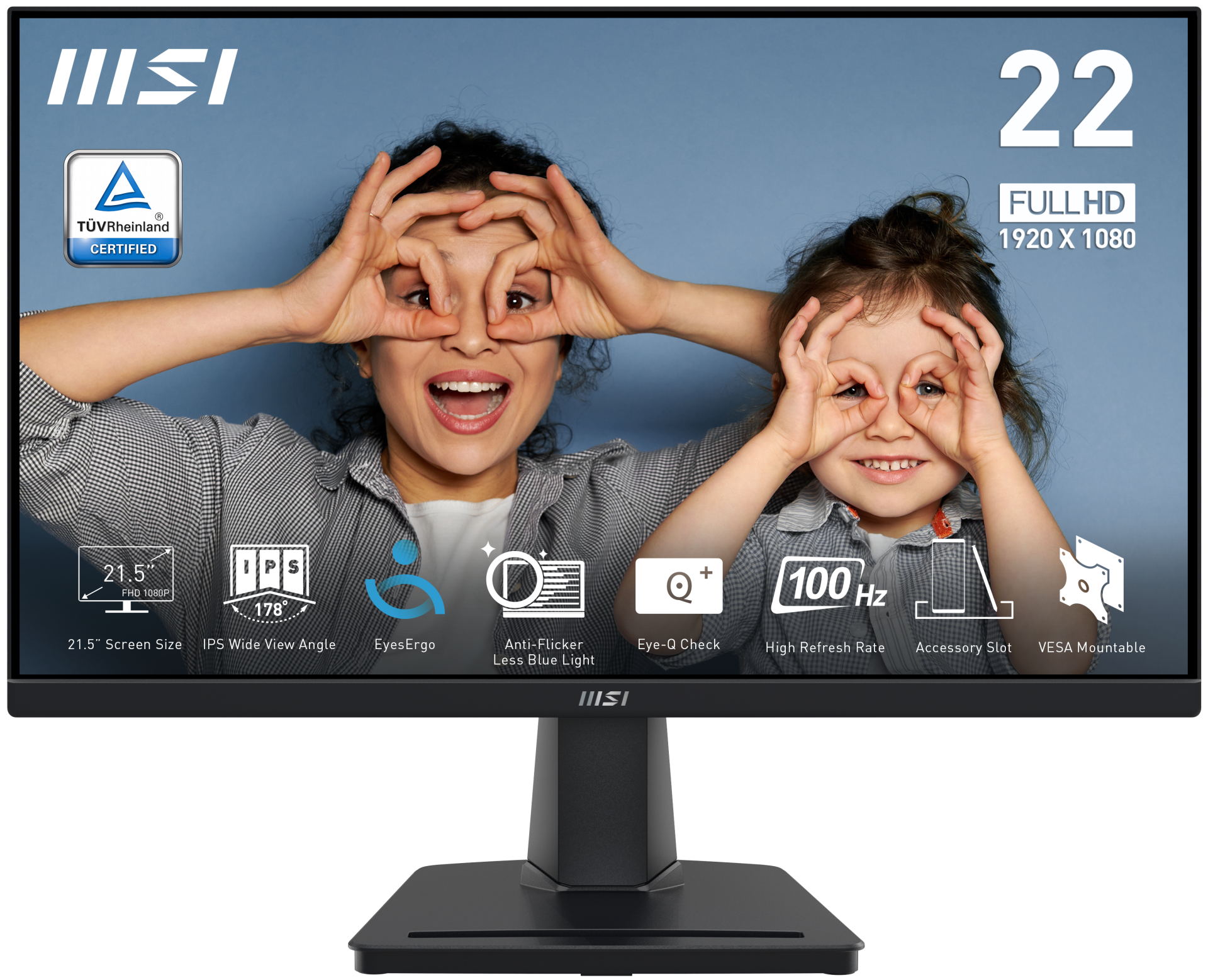 MSI 21.5 PRO MP225 1920x1080 (FHD) 16:9 FLAT IPS 100HZ 1MS ADAPTIVE-SYNC MONITOR