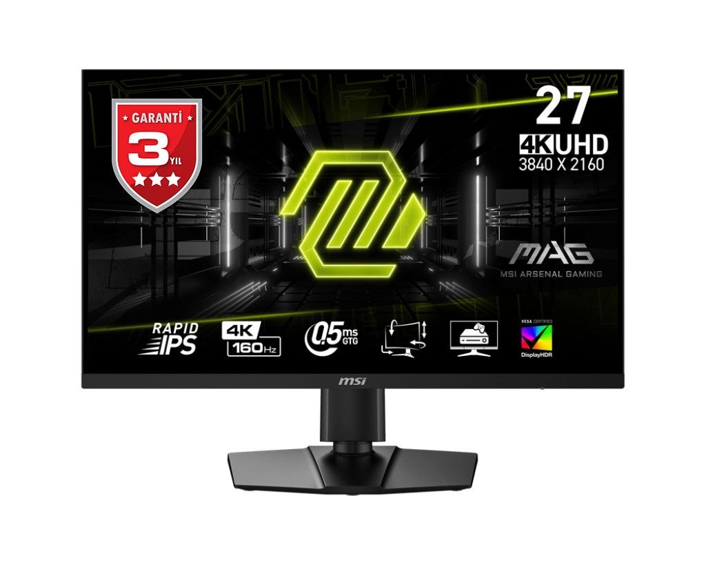 MSI MAG 274UPF E2 27'' UHD FLAT RAPID IPS 160HZ 0.5MS GTG FREESYNC PIVOT GAMING MONİTÖR