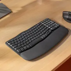 Logitech Wave Keys Kablosuz Bluetooth Dolgulu Ergonomik Türkçe Q Klavye Siyah 920-012311