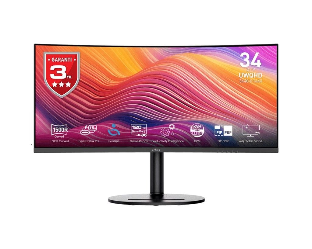 MSI MODERN MD342CQP 34'' UWQHD  VA 120HZ 1MS ADAPTIVE-SYNC TYPE-C CURVE MONITOR