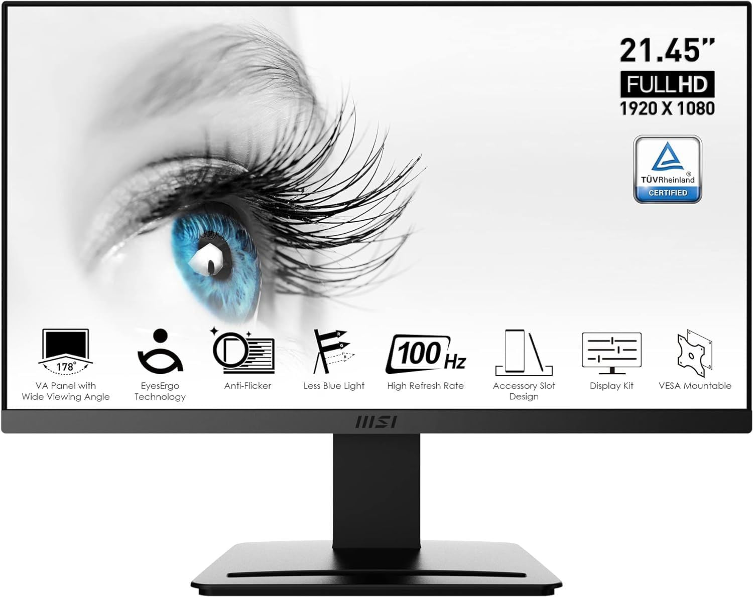 MSI PRO MP2412 23.8'' FHD FLAT VA 100HZ ANTI-GLARE  MONITOR