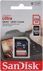 SanDisk Ultra 256GB 100MB/s SDHC/SDXC Class 10 UHS-I Hafıza Kartı SDSDUNR-256G-GN3IN