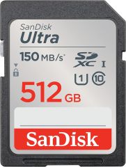 SanDisk Ultra 512GB 150MB/s SDHC/SDXC Class 10 UHS-I Hafıza Kartı SDSDUNC-512G-GN6IN
