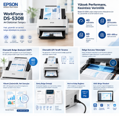 Epson Workforce DS-530III Adf Otomatik Belge Beslemeli Doküman Tarayıcı B11B286402