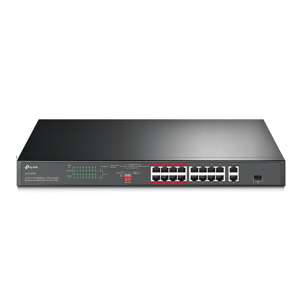 TP-Link TL-SL1218P 16 Port 10/100 2 Port Gigabit Yönetilemez Poe Switch