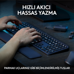 Logitech MX Keys Combo Bilek Destekli Türkçe Klavye ve Mouse Seti 920-011615