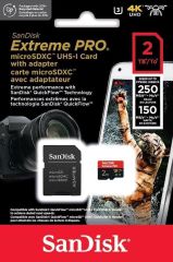 SanDisk Extreme Pro 2TB 250/150MB/s microSDXC UHS-I A2 V30 Adaptörlü Hafıza Kartı SDSQXCD-2T00-GN6MA