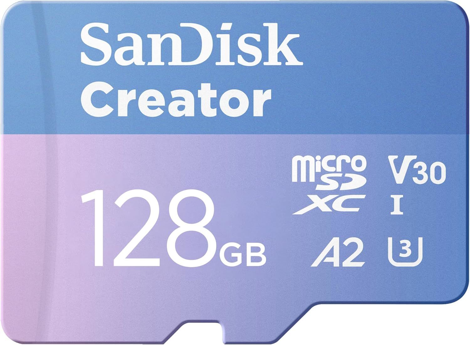 SanDisk Creator 128GB 190/90MB/s microSDXC UHS-I A2 V30 Adaptörlü Hafıza Kartı SDSQXAA-128G-IN6MS