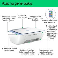 HP DeskJet Ink Advantage 2878 Fotokopi + Tarayıcı + Wi-Fi Renkli Mürekkep Püskürtmeli Yazıcı 70S63C