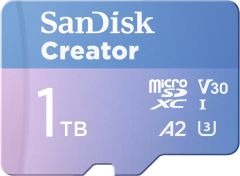 SanDisk Creator 1TB 190/130MB/s microSDXC UHS-I A2 V30 Adaptörlü Hafıza Kartı SDSQXAV-1T00-IN6MS