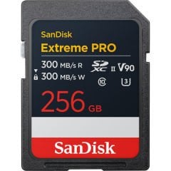 SanDisk Extreme Pro 256GB 300/300MB/s SDXC V90 UHS-II U3 8K/4K UHD Hafıza Kartı SDSDXDM-256G-GN4IN