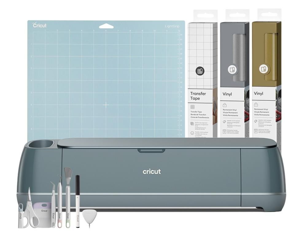 Cricut Maker 4 Kesici Makine Başlangıç Paketi (Makine + Temel Alet Seti + Transfer Bandı 30x120cm + Kalıcı Vinil Folyo Altın & Gümüş)