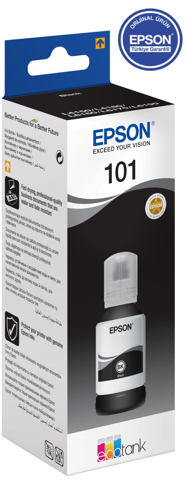 Epson EcoTank 101 127ml Orijinal Black (Siyah) Mürekkep Kartuş C13T03V14A