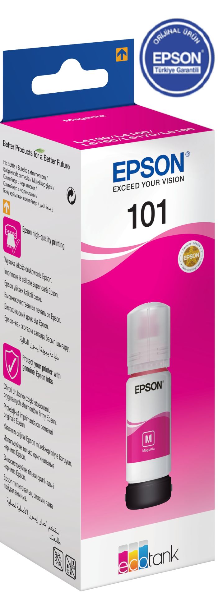 Epson EcoTank 101 70ml Orijinal Magenta (Kırmızı) Mürekkep Kartuş C13T03V34A