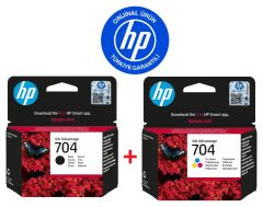 HP 704 Siyah CN692AE + HP 704 Renkli CN693AE Orijinal Kartuş Seti