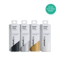 Cricut Joy Smart Kalıcı Vinil Folyo 4’lü Renk Seti 14x122cm (Gümüş, Beyaz, Altın, Siyah)