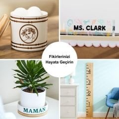 Cricut Smart Kalıcı Vinil Folyo Klasik Renkler 5’li Set (Beyaz, Siyah, Kırmızı, Mavi, Pembe)