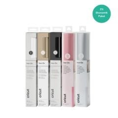 Cricut Everyday Iron-On Folyo 30x60cm Klasik Renkler 5'li Set (Siyah, Beyaz, Gümüş, Altın, Pembe)
